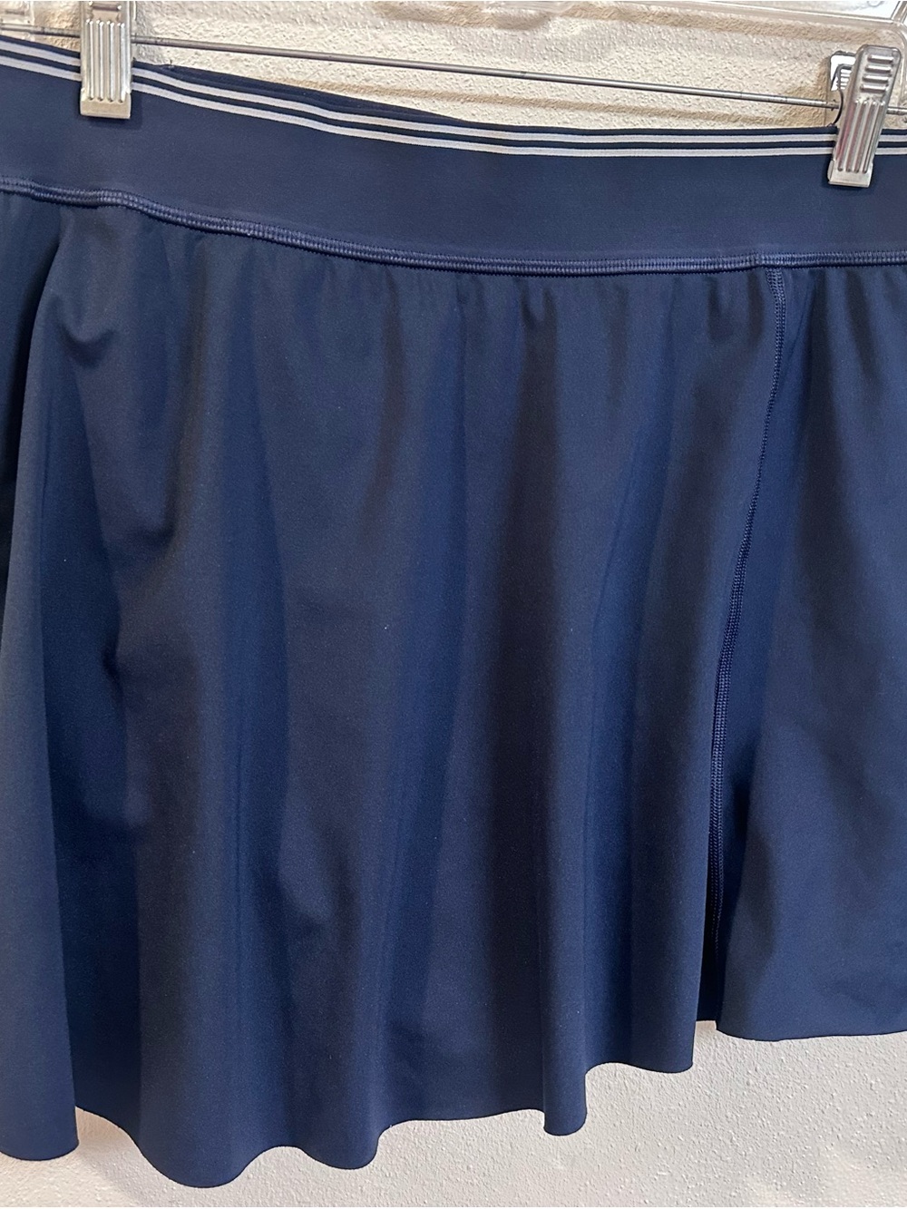 Athleta Navy Circle Skirt with Striped Waistband